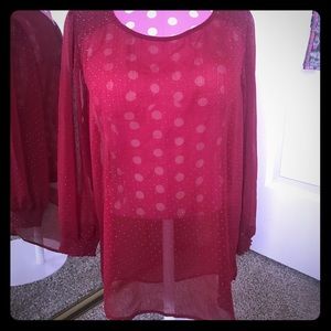 Maurice’s Maroon Sheer Top SZ MD